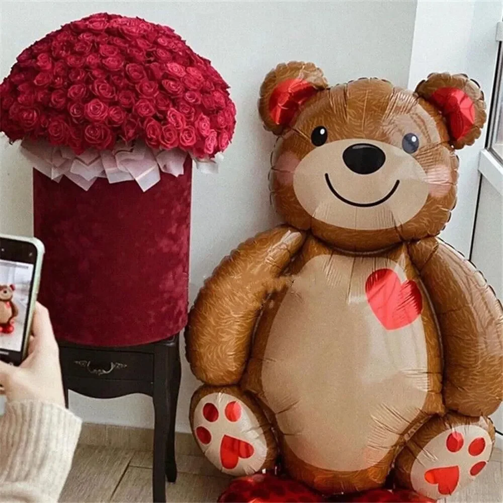 3 Pack Valentine's Big Bear Foil Balloon, Love Bear Balloon, Valentine's Party